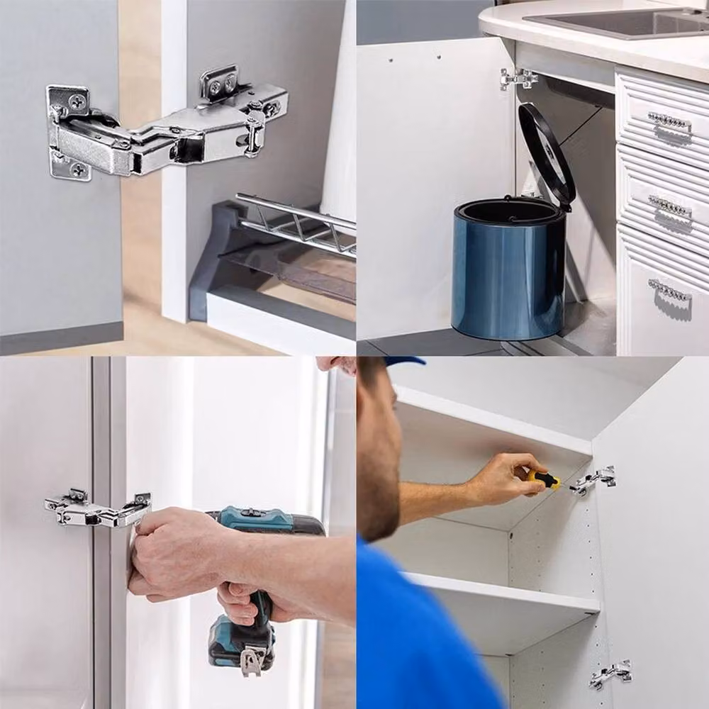NESTLUNE 2-Piece Full Overlay Soft Close Cabinet Hinges with 12 Screws in Silver – 4
