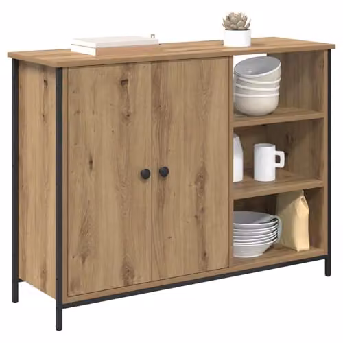 vidaXL Artisan Oak Sideboard in Brown, W/D/H: 100 x 33 x 75 cm – 1