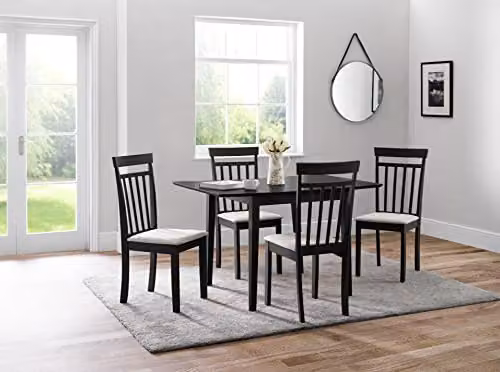 Julian Bowen Rufford Square to Rectangular Extending Dining Table in Black, W/D/H: 80 x 80 x 75 cm – 1