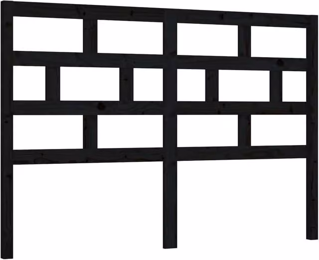 Berkfield Home Black Solid Pine Wood Bed Headboard, W/D/H: 146 x 4 x 100 cm – 1