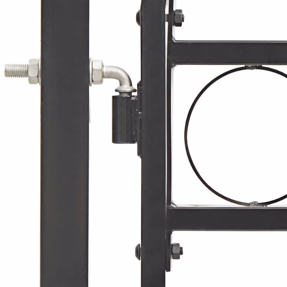 Berkfield Home Steel Arched Top Fence Gate, Black, W: 100 cm, H: 175 cm – 5