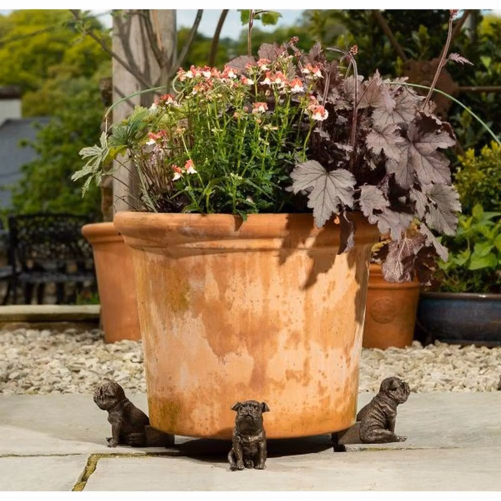 Jardinopia Sitting British Bulldog Plant Pot Feet, Set of 3, Bronze, L11 x W5 x H8.5 cm – 3