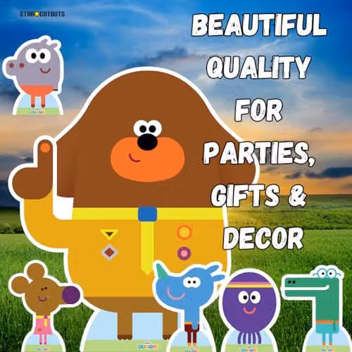 Star Cutouts Ltd Hey Duggee Star Party Pack Giant Cardboard Cutout with Minis, Multi-Colour, W/D/H: 107 x 95 x 107 cm – 3