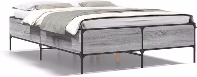 Berkfield Home Grey Sonoma Bed Frame without Mattress, W: 150 cm, D: 200 cm, King Size – 1