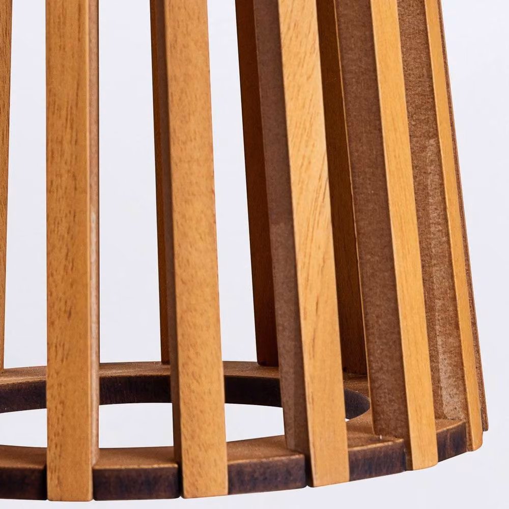 Netlighting Slatted Teak Table Lamp with Round Tapered Shade in Brown – 2