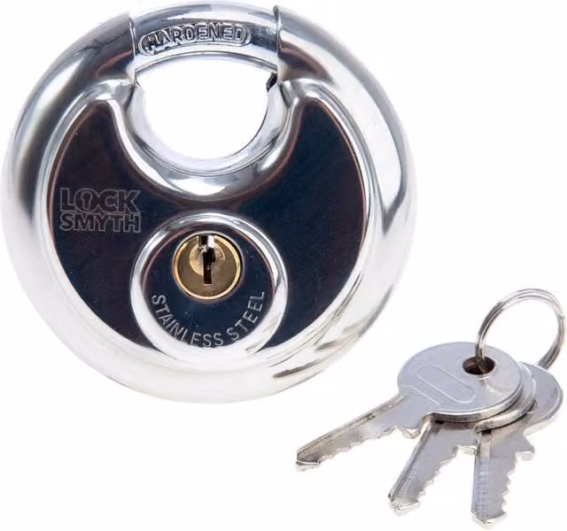 Locksmyth Stainless Steel Disc Lock in Silver