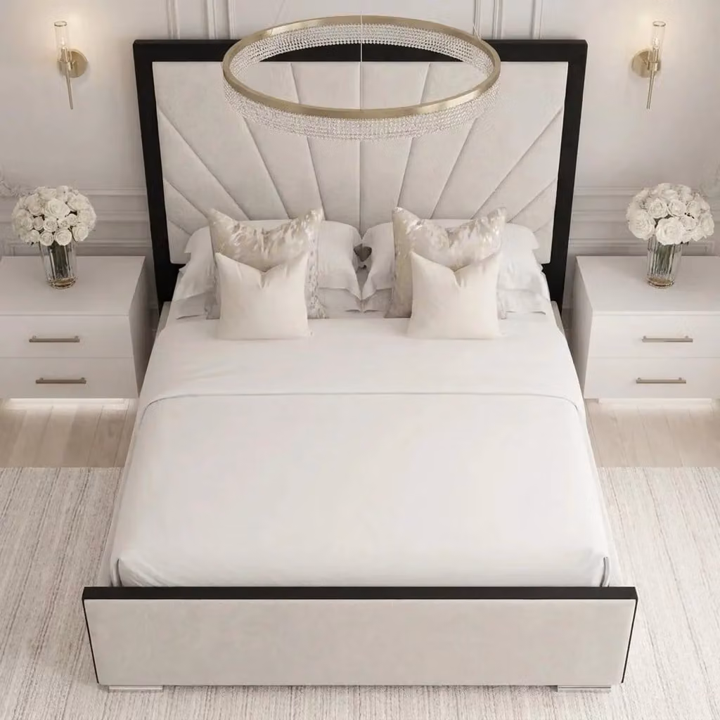 BEDS NK LTD Melbourne Modern Upholstered Fabric Bed Frame