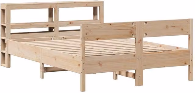 Berkfield Home Sol Decorative Small Double Bed Frame in Light Brown, W/D/H: 120 x 190 cm – 1