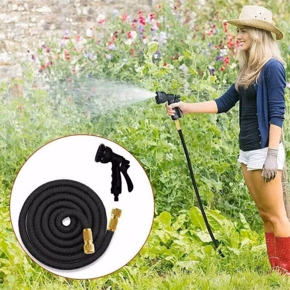 FLAVORA Heavy Duty Expandable Garden Water Hose in Black – 4