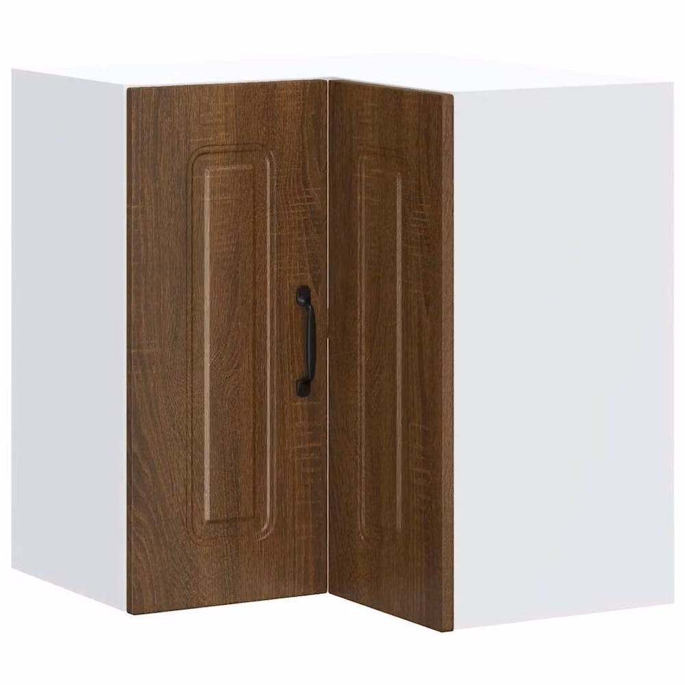 Berkfield Home Kalmar Kitchen Wall Corner Cabinet in Brown Oak Engineered Wood W/D/H: 57.0 x 60.0 x 57.0 cm – 2