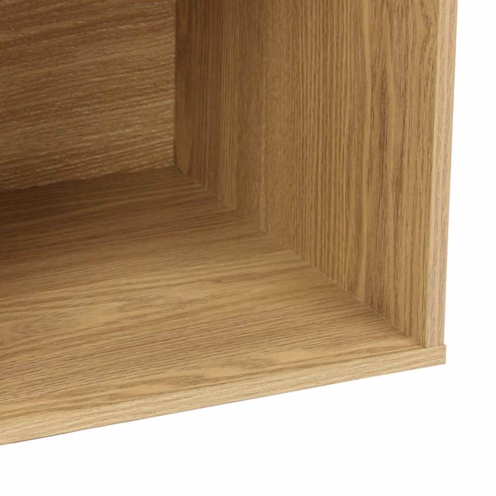 sweeek Brown Wood 2-Shelf Freestanding Storage Module and Library Shelf – 3