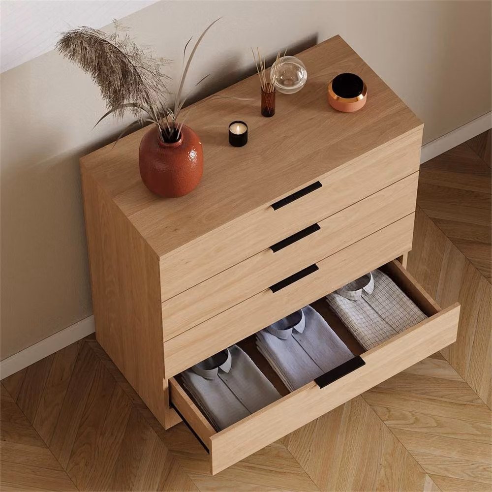 Kelvenix Modern Pine 4 Drawer Bedroom Chest in Brown – 2