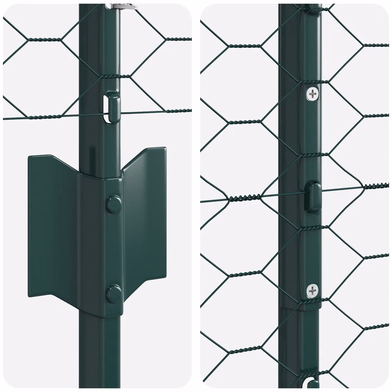 Berkfield Home Green Steel U-Channel Fence Posts, 5 Pack, Height: 160 cm – 3