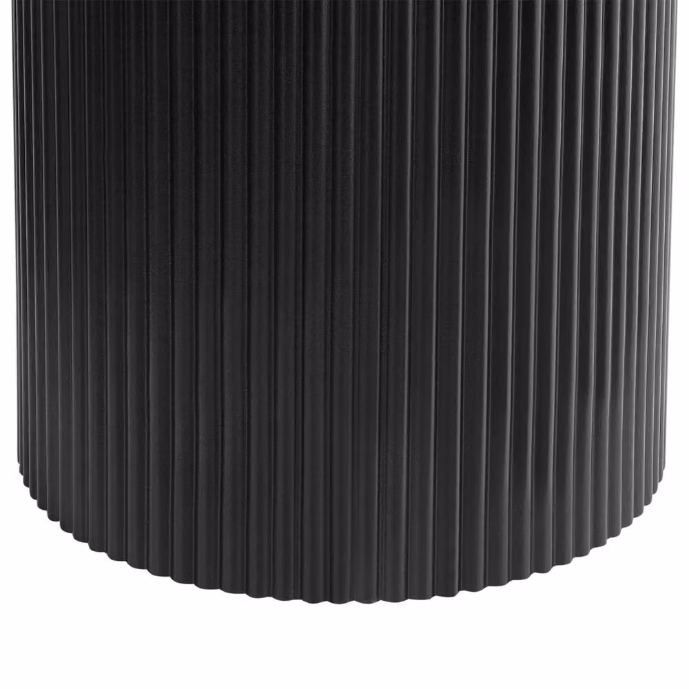 Wyld and Coco Black Side Table with MDF Top and Ribbed Metal Base, Diameter: 50 cm – 5