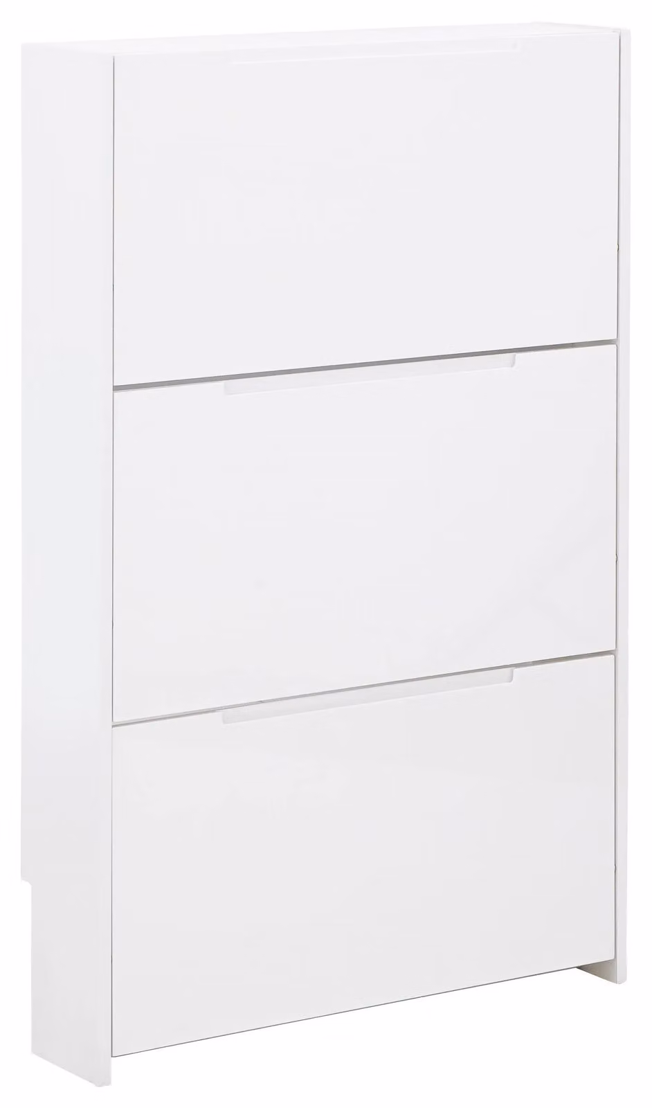GFW Modern High Gloss 3 Tier Narrow Shoe Cabinet in White or Grey – 2