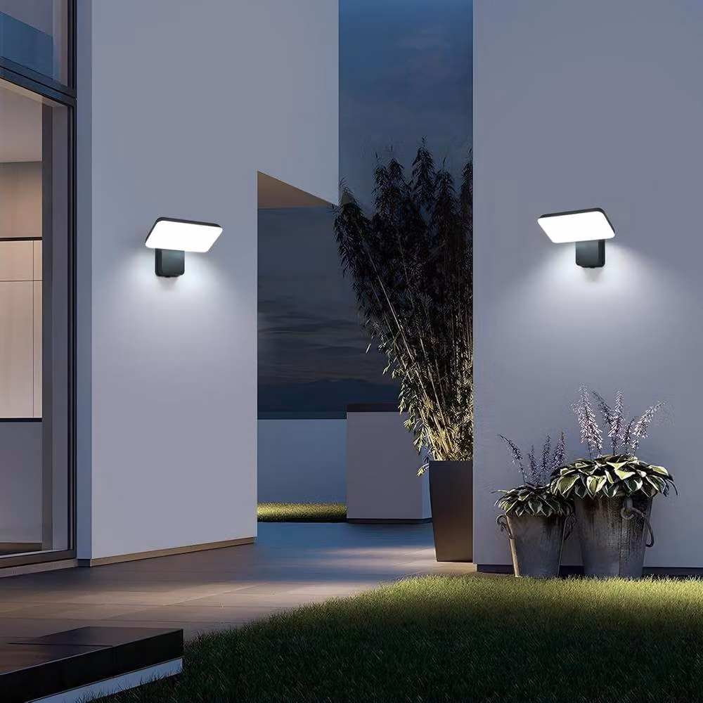 Goeco 16W Outdoor LED Wall Light, IP65 Waterproof Rotatable Modern Lamp in Black, 6500K Cool White – 5