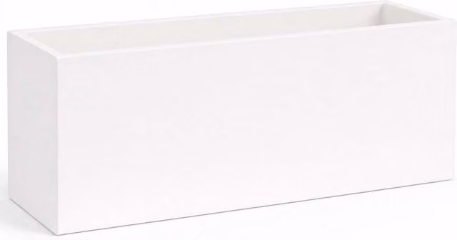 White Zinc Galvanised Steel Trough Planter with Liner, W: 70 cm, D: 24 cm, H: 24 cm