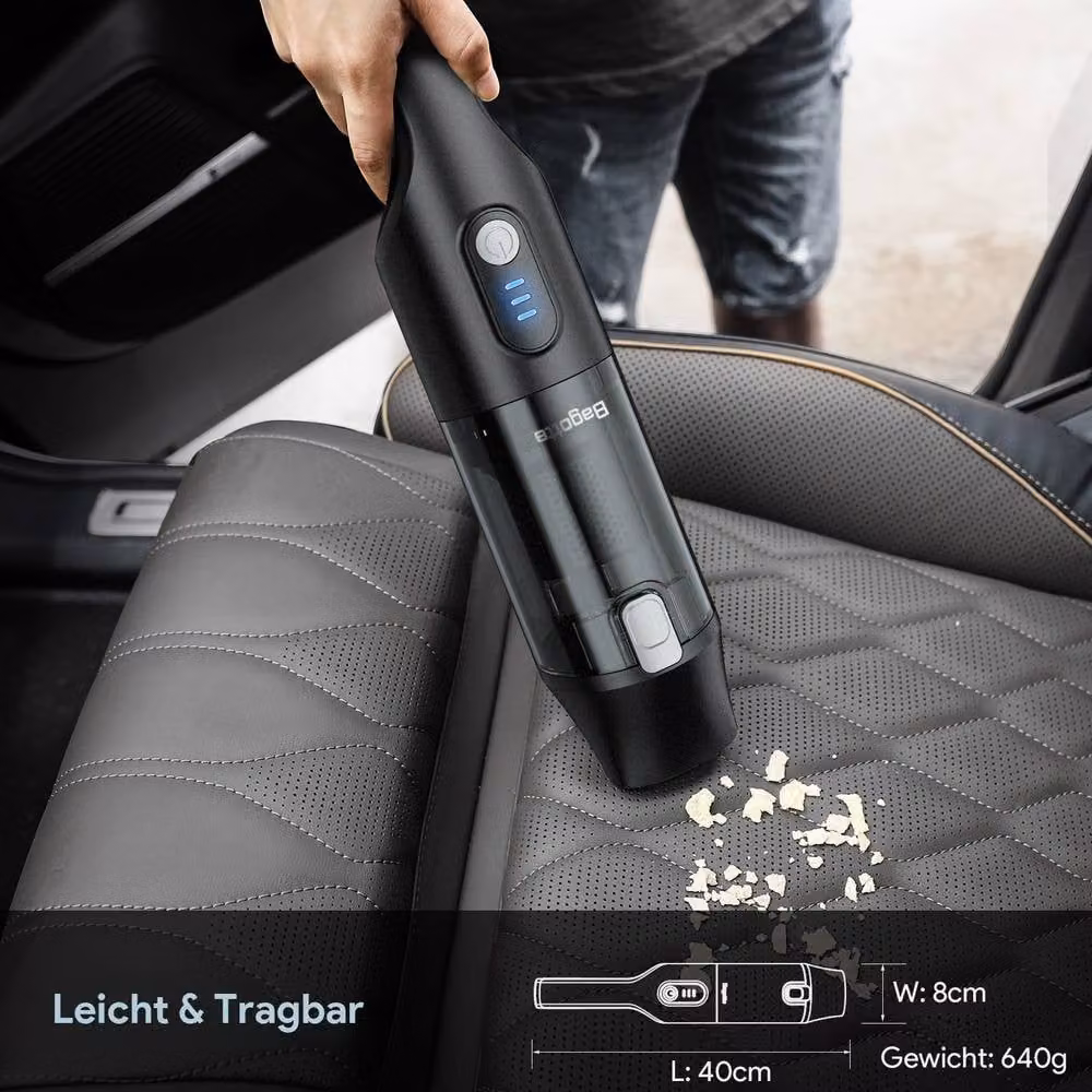 Bagotte Rechargeable Handheld Vacuum Cleaner in Grey with Charging Station and Display – 5