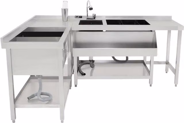 Kukoo Modular Cocktail Workstation with Ice Well in Silver
