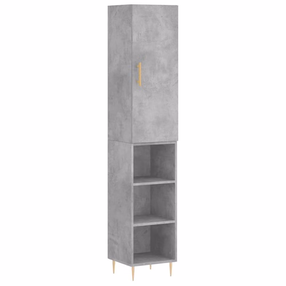 Berkfield Home Modern Highboard in Concrete Grey with Hinged Doors and Internal Shelves, W/D/H: 34.5 x 34.0 x 180.0 cm – 3