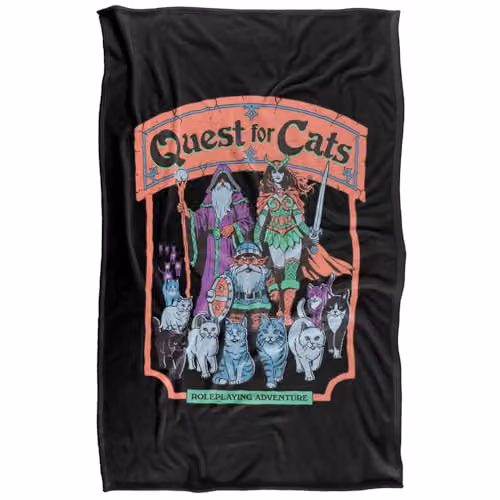 Steven Rhodes Quest For Cats Multicolour Super Soft Fleece Throw Blanket W/D/H: 91 x 147 cm – 5