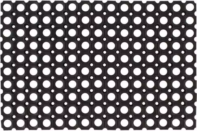 Berkfield Home Rectangular Rubber Door Mat, Black, W: 60 cm, D: 80 cm – 1