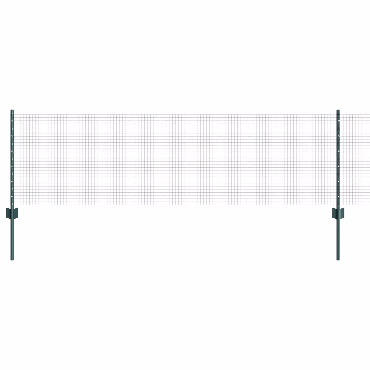 Berkfield Home Green Galvanised Steel Welded Wire Fence with 22 U-Profile Posts, W: 50 m, H: 0.6 m – 2