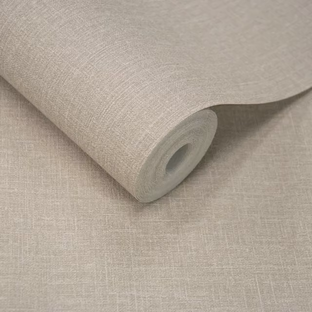 Grandeco Plain Minimalist Scrubbable Wallpaper Roll in Beige