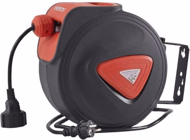 AREBOS Automatic Cable Reel, 20 m, Red, W/D/H: 150 x 150 x 150 cm