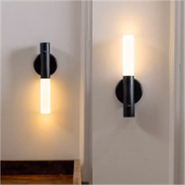 Nordara Pair of Black LED Rechargeable Motion Sensor Magnetic Night Lamps with Warm White Light – 1