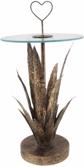 Minster Floral Design Metal Side Table, Brown, W: 40 cm, D: 40 cm, H: 79 cm – 1