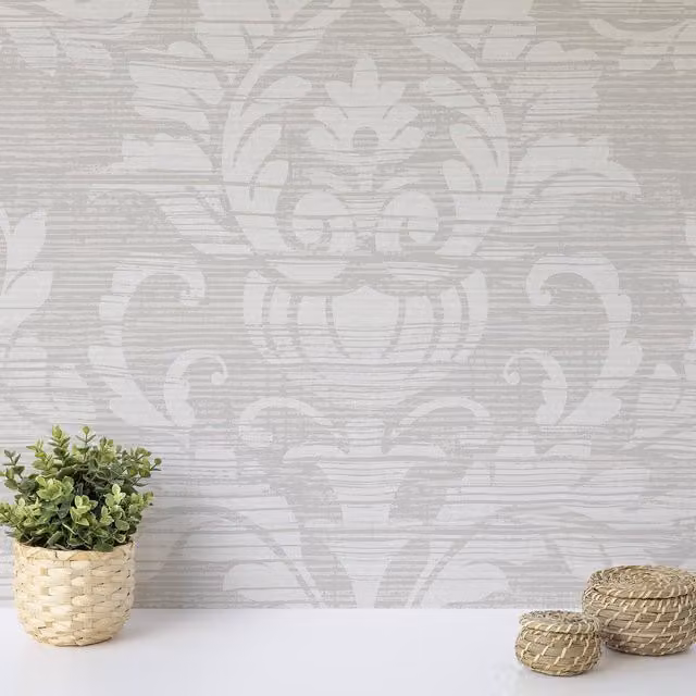 Wallquest Classic Abstract Floral Matt Wallpaper in Grey