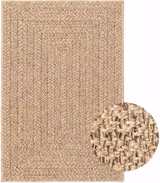 Berkfield Home Jute Look Round Indoor and Outdoor Rug in Brown, W: 100 cm