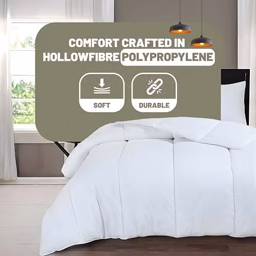 SleepyNights Double Duvet 10.5 Tog, White, W/D/H: 200 x 200 cm, Breathable Hollowfibre Filling, All Year Round Hypoallergenic Quilt – 2