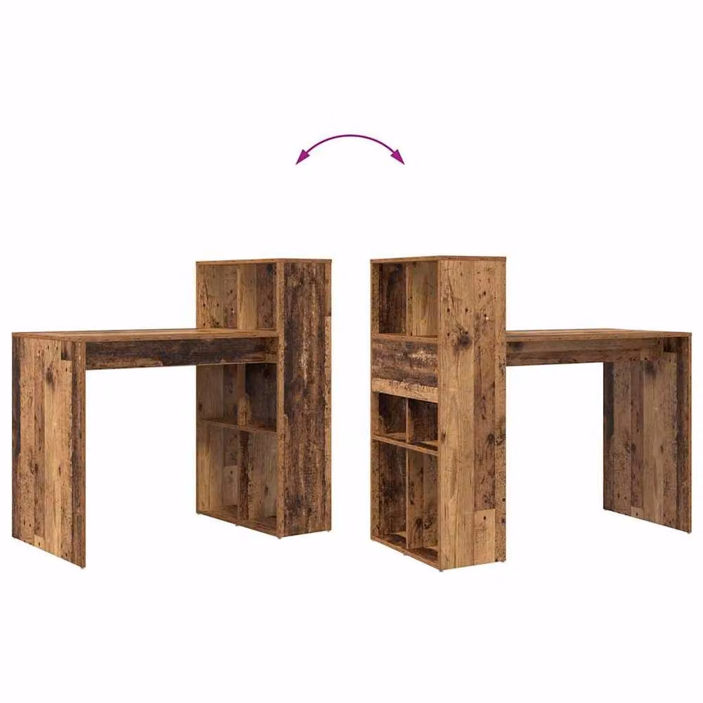 Berkfield Home Writing Desk in Brown Old Wood Finish – 8