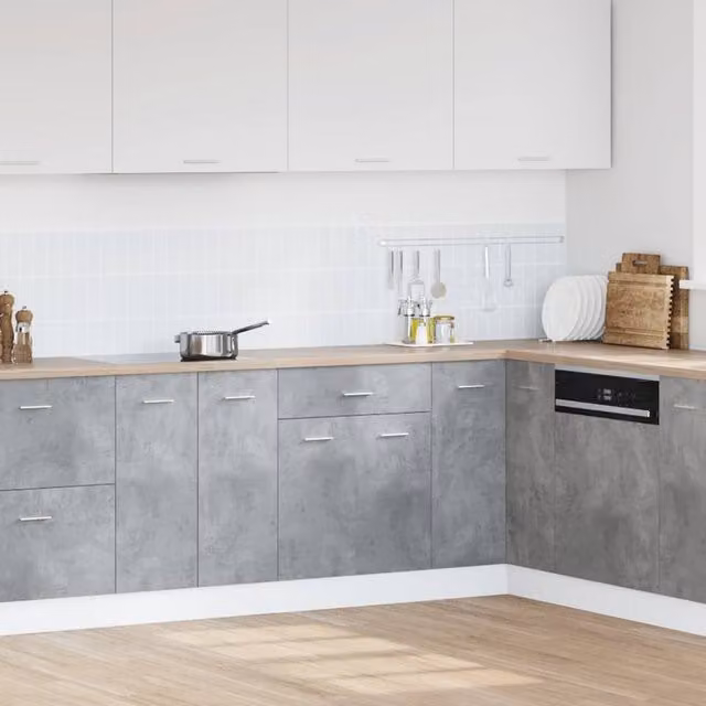 Berkfield Home Lyon Concrete Grey Freestanding Drawer Bottom Cabinet W: 60 cm, D: 46 cm, H: 81.5 cm
