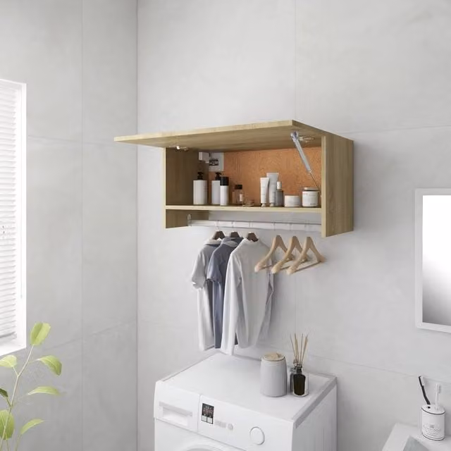 Berkfield Home Sonoma Oak Wardrobe in Brown, W/D/H: 70 x 32.5 x 35 cm