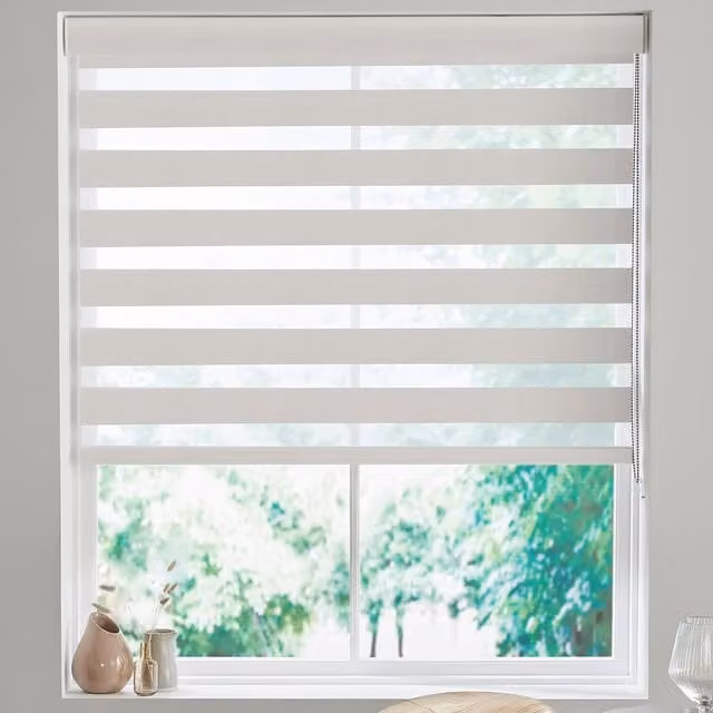 Terrys Amity Made to Measure Day Night Blind in Plain Beige or White Textile