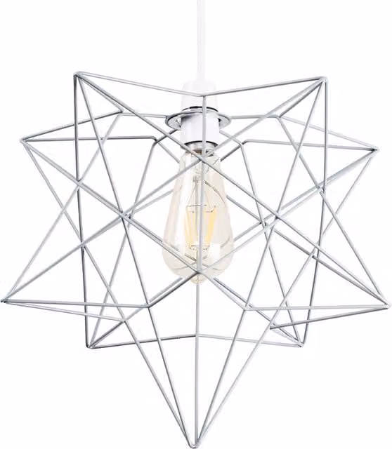ValueLights Retro Matt Grey Geometric Star Design Metal Ceiling Pendant Light Shade