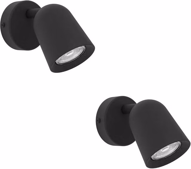 Loops 2 Pack Black LED Ceiling Spotlight with Replaceable GU10 Bulbs