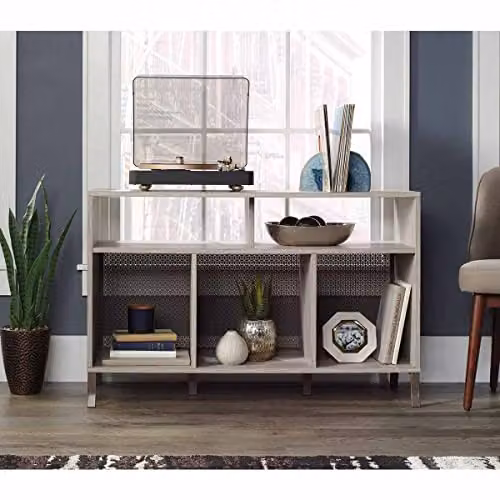 Teknik City Modern TV Stand in Beige Matt Wood and Metal – 3