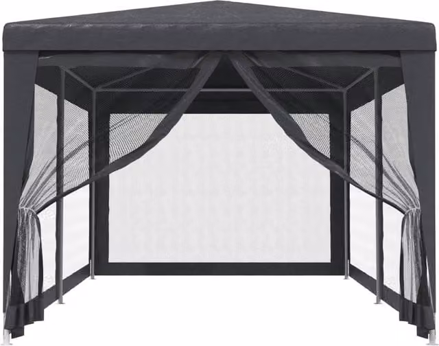 Berkfield Home Party Tent with 6 Mesh Sidewalls, Anthracite, W 6 m x D 3 m