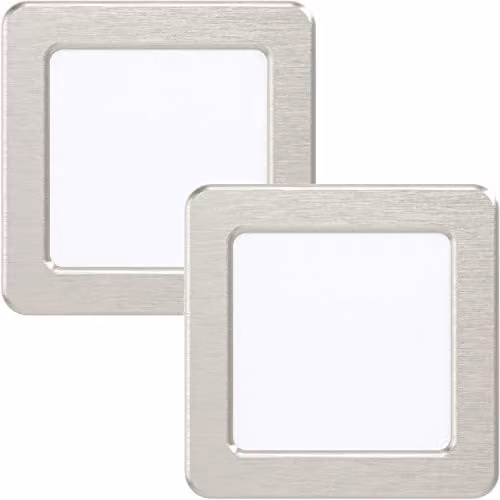 Loops 2 Pack Silver Metal LED Recessed Wall and Ceiling Downlights for Kitchens