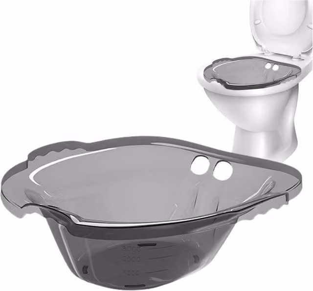FLAVORA Grey Portable Hip Bidet Sitz Bath Tub W: 38 cm, D: 13 cm, H: 37.5 cm – 1