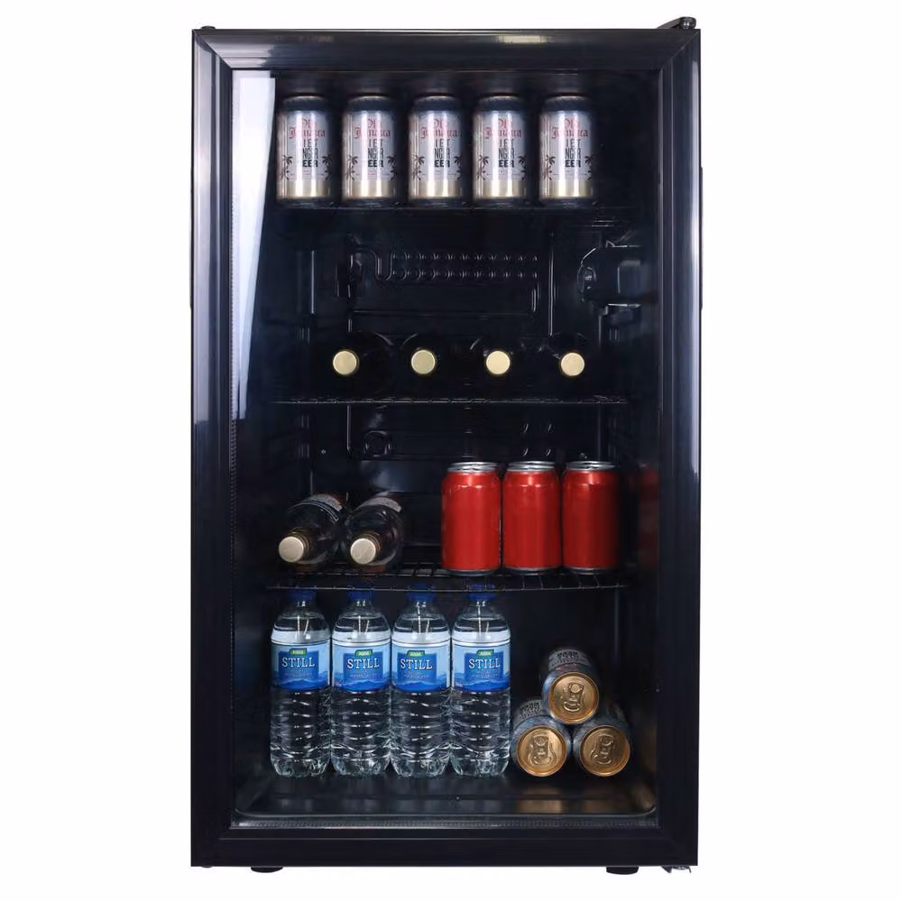 SIA DC1BL Under Counter Drinks Fridge and Beer or Wine Cooler with Glass Door, Black, 118L, W/D/H: 53.5 x 49.5 x 84.5 cm – 2