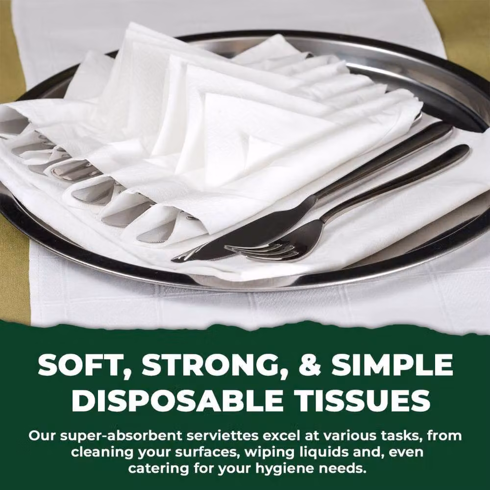 ECONX White 2-Ply Paper Napkins, 40 cm, Pack of 500 – 6
