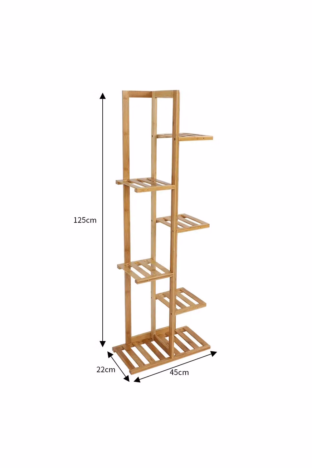 Living and Home 6-Tier Rustic Wooden Plant Stand in Brown – 2