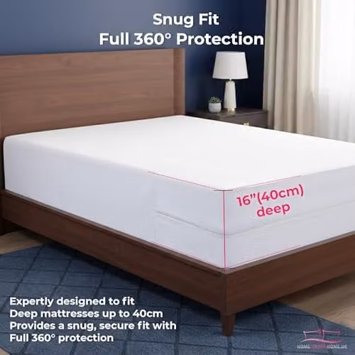 Snug City White Waterproof Anti Bed Bug Mattress Protector, Fully Encased Zipped and Mite Proof, W/D/H: 90 x 190 cm – 3