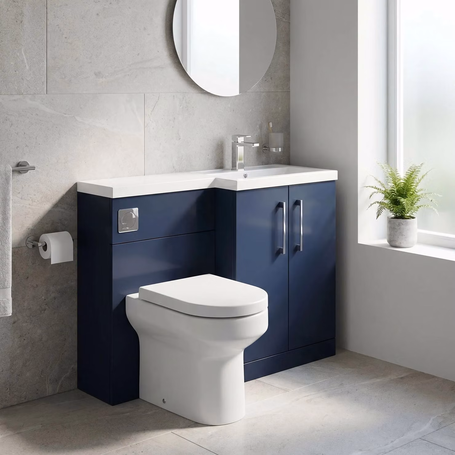 Balterley Midnight Blue Floor Standing Vanity, WC Unit, Pan, Seat and Cistern Set – 2