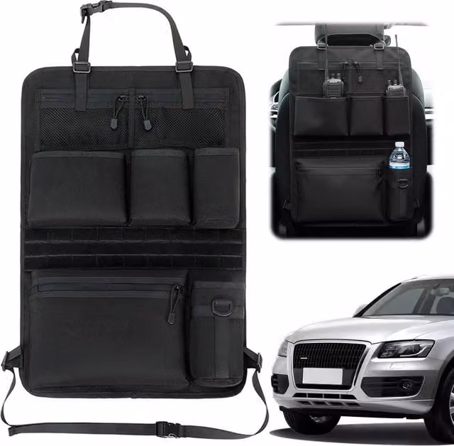 VOGREX Multi Pocket Car Seat Back Storage Organiser in Black